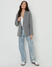 Load image into Gallery viewer, Women's Grey Pinstripe Lined Blazer
