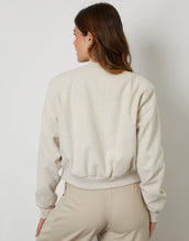 Load image into Gallery viewer, Women's Ecru Brushed Cropped Bomber Jacket

