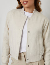 Load image into Gallery viewer, Women's Ecru Brushed Cropped Bomber Jacket
