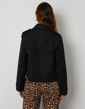 Load image into Gallery viewer, Women's Black Double Breasted Cropped Trench Coat
