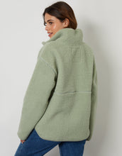 Load image into Gallery viewer, Women's Sage Half Zip Borg Fleece
