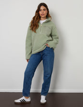 Load image into Gallery viewer, Women's Sage Half Zip Borg Fleece
