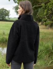 Load image into Gallery viewer, Women's Black Half Zip Borg Fleece
