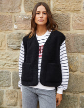 Load image into Gallery viewer, Women's Black Reversible Fleece Borg Gilet
