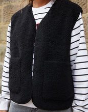 Load image into Gallery viewer, Women's Black Reversible Fleece Borg Gilet
