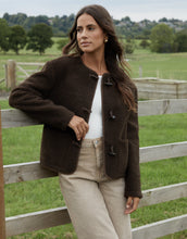 Load image into Gallery viewer, Women's Chocolate Fleece Borg Toggle Jacket
