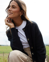 Load image into Gallery viewer, Women's Black Button Up Knitted Cardigan

