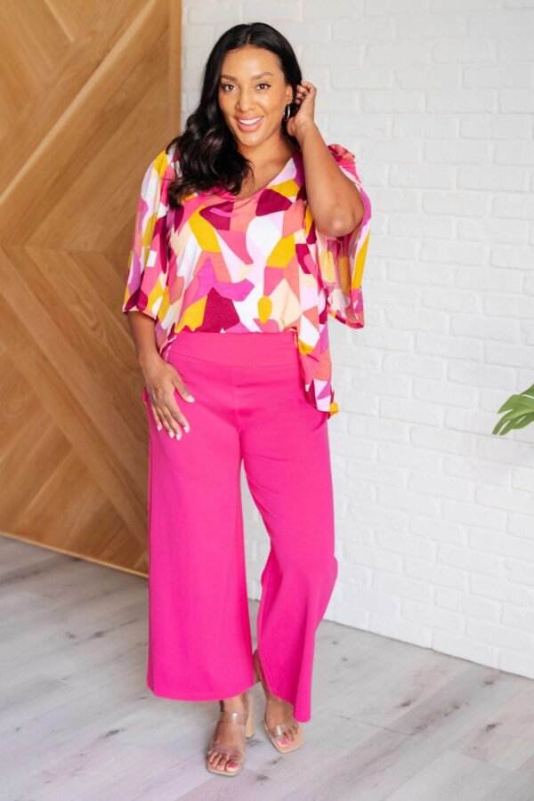 Magic Wide Leg Crop Pants in Hot Pink Ave Shops