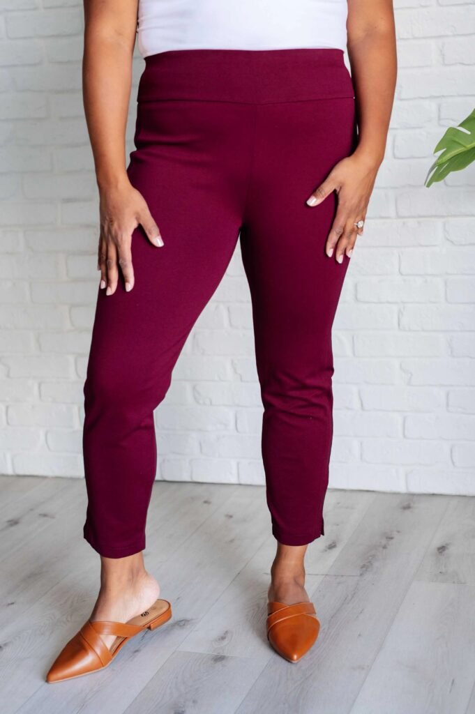 Magic Ankle Crop Skinny Pants in Wine Ave Shops