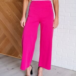 Magic Wide Leg Crop Pants in Hot Pink Ave Shops