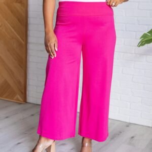 Magic Wide Leg Crop Pants in Hot Pink Ave Shops